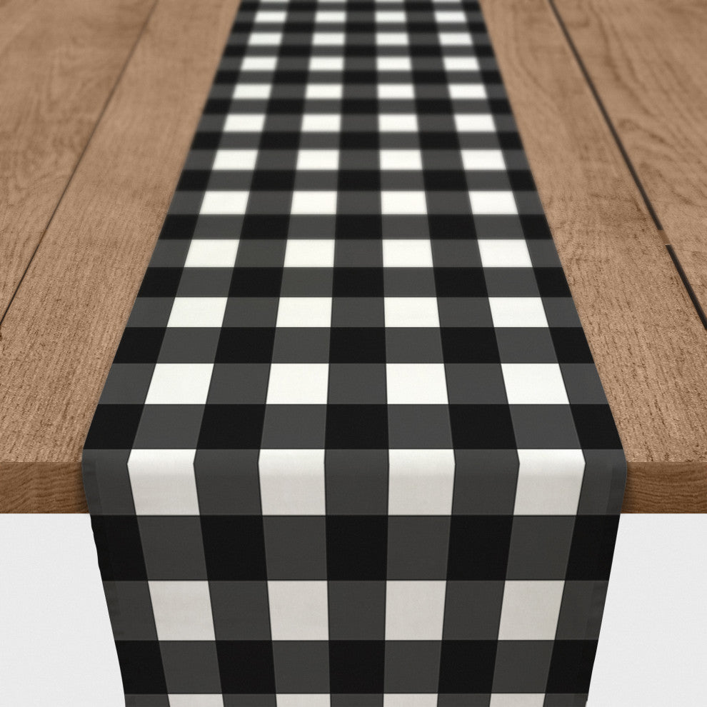 Black Buffalo Check 16x72 Cotton Twill Runner
