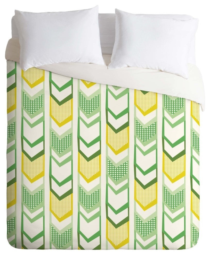 Deny Designs Heather Dutton Right Direction Lemon Lime Duvet Cover - Lightweight