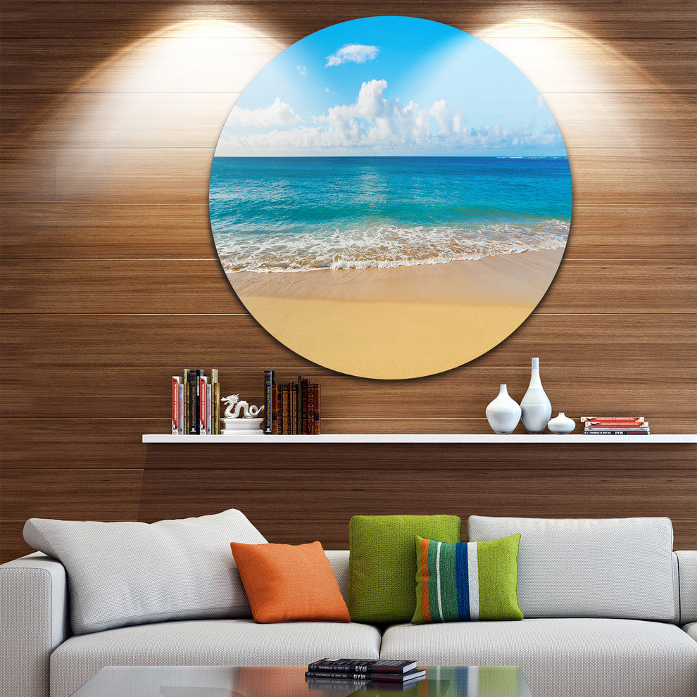 Calm Beach And Tropical Sea, Photo Disc Metal Artwork, 36"