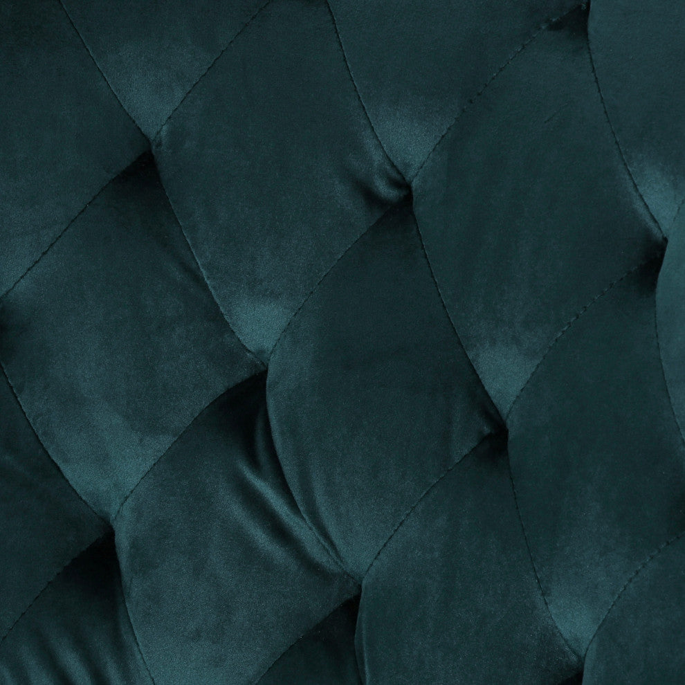 GDF Studio Tommen Tufted Back New Velvet Club Chair, Teal