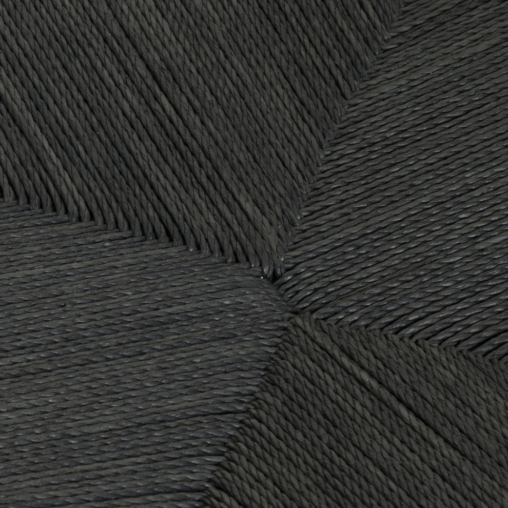 Erie, Black Woven Paper Cord and Wood, Dining Chairs, 18", Set of 2