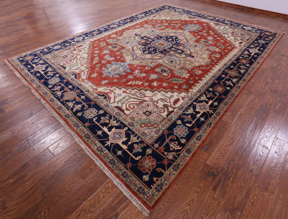 Heriz Serapi Handmade Wool Rug 10' 0" X 13' 10" - Q15997