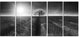 Beautiful Black White Lavender Field, Landscape Canvas Art, 60"x28", 5 Panels