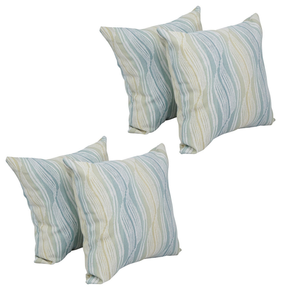 17" Jacquard Throw Pillows With Inserts, Set of 4, Clove Seagla