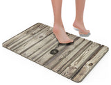 CastelloUSA Diatomite Quick Dry Stone Bath Mat, 24"x15", Medium, Wood