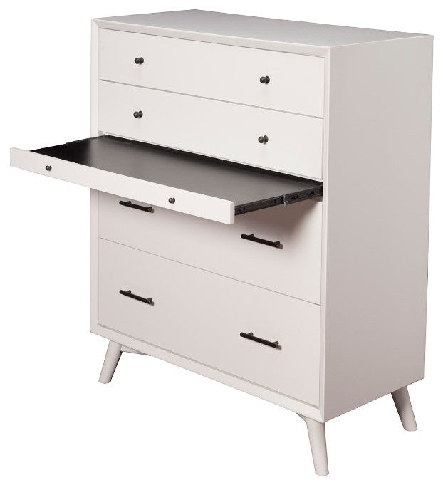 Benzara BM172833 Mahogany Wood Multifunctional Chest, White