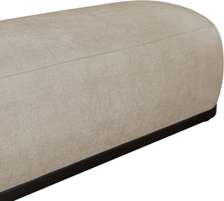 Calum Upholstered Bench, Beige, Chenille Fabric, Black Finish