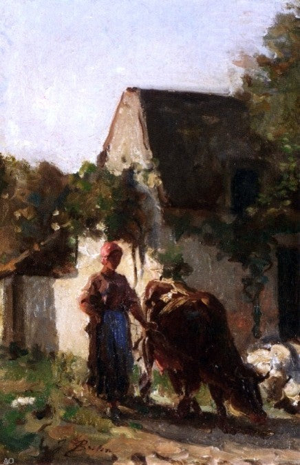 Jules-Adolphe Breton Cowheard, 18"x27" Gallery Wrapped Canvas Print