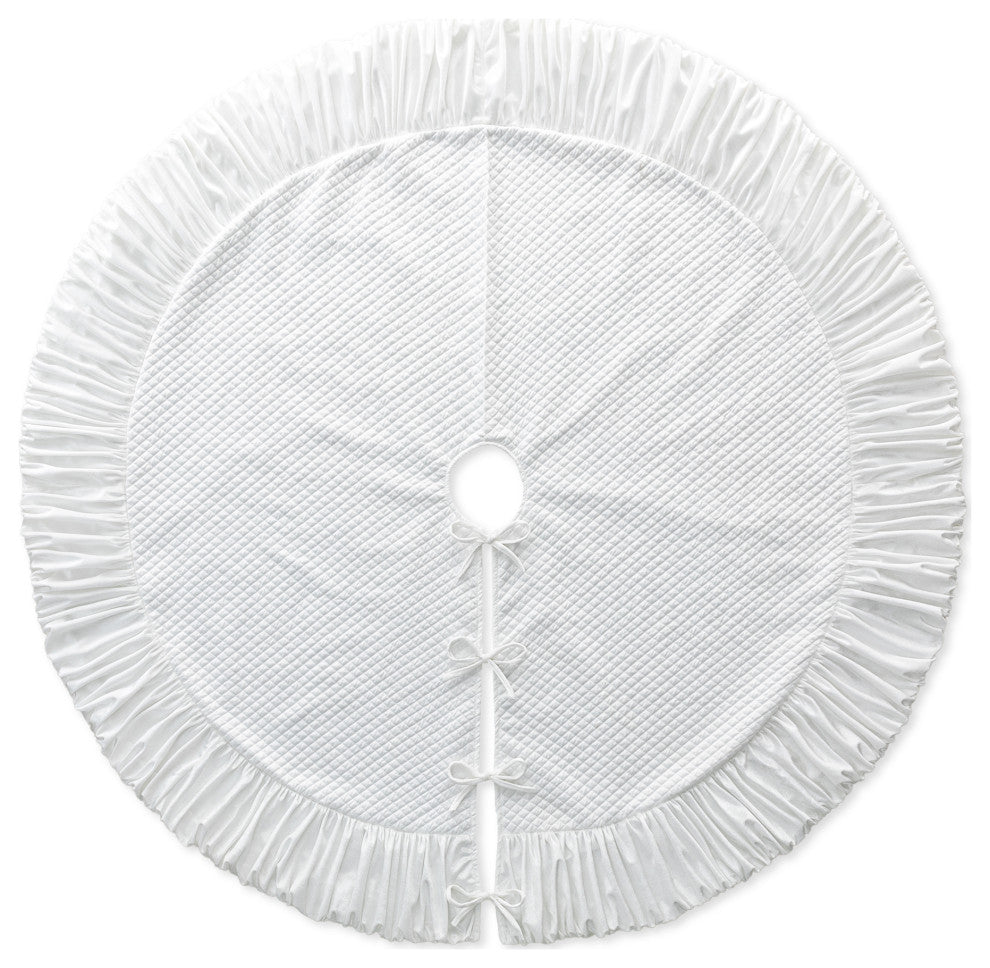 60"D Velvet Ruffled Christmas Tree Skirt