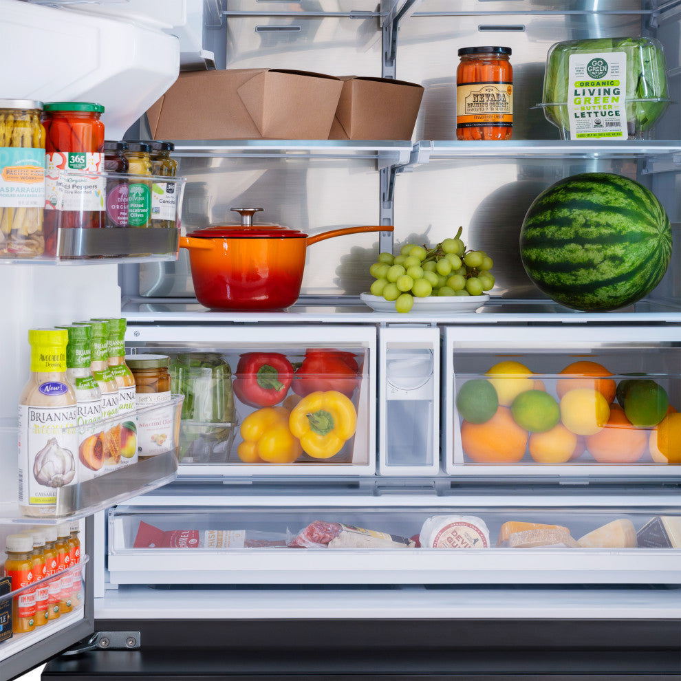 ZLINE 36" Standard Depth Refrigerator With Water, Black RSMZ-W36-BS-FCB