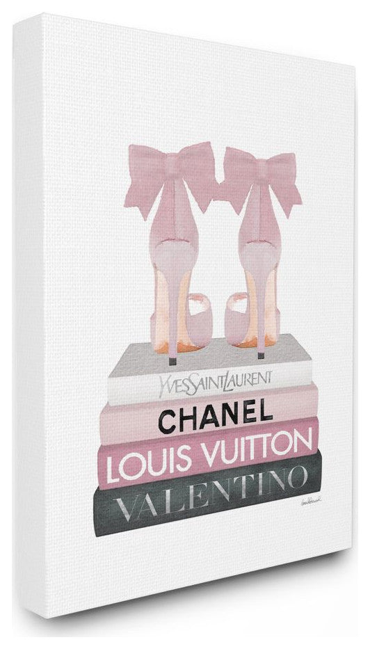 Elegant Pink Bow Heels on Fashion Brand Books24x30