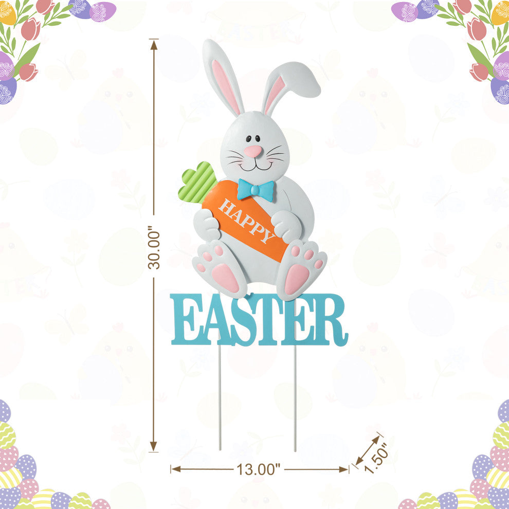 30"H Easter Metal Bunny Yard Stake