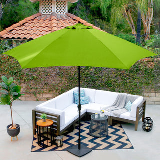 Astella 11' Round Table Patio Umbrella, Auto Crank Lift, Polyester, Lime Green