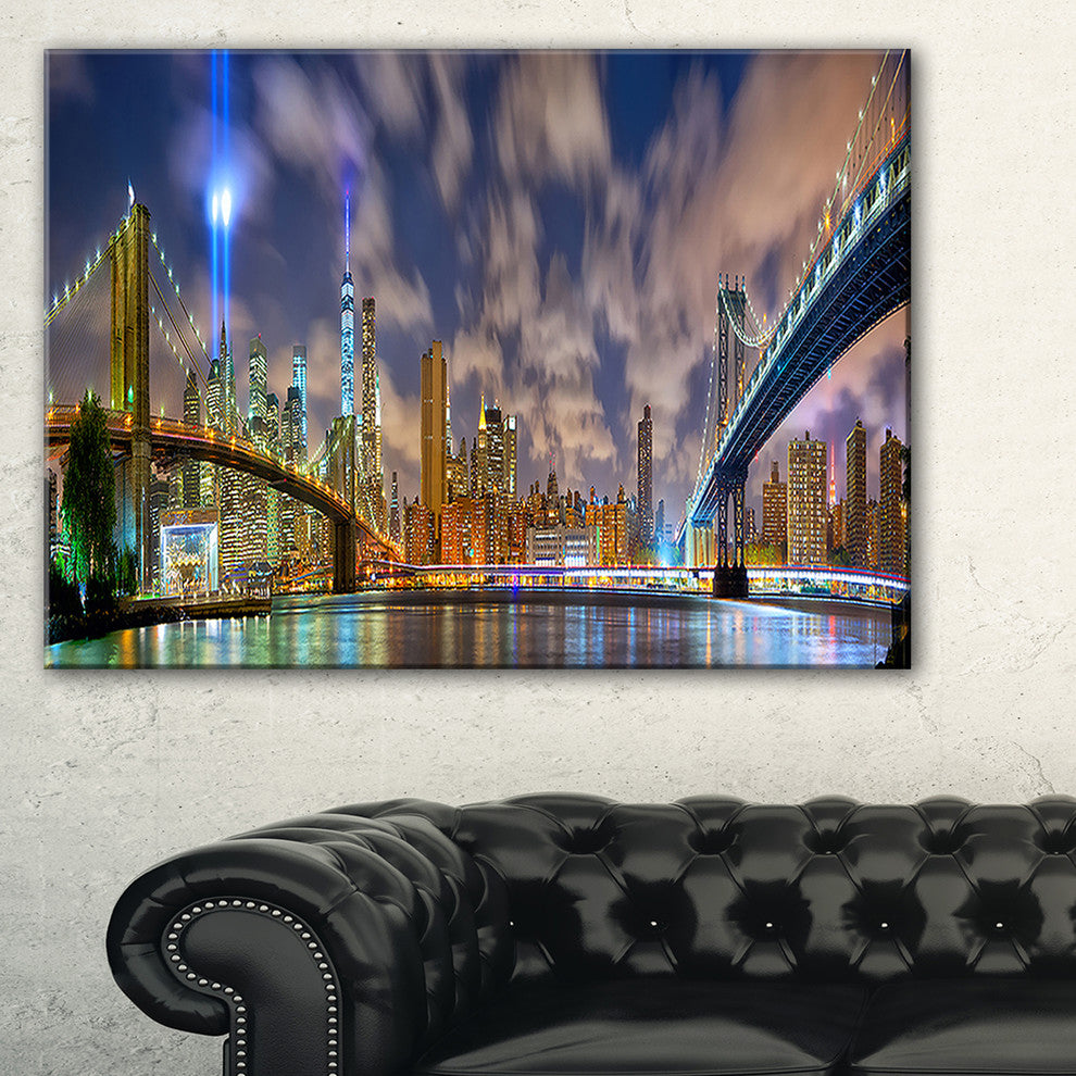 "Manhattan in Memory of September 11" Canvas Print40"x20"
