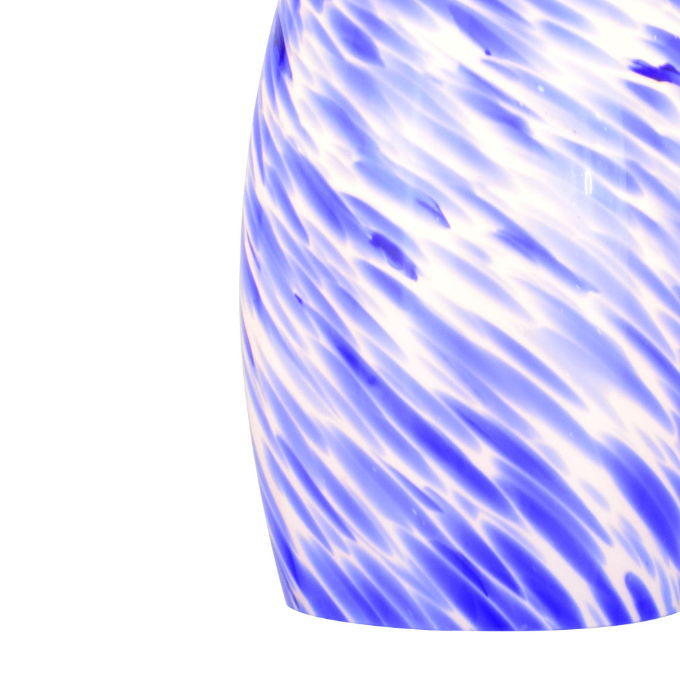 Milano 4.75" Mini Pendant Azzura Glass Matte Black