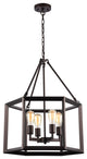 CHLOE Ironclad Industrial Style 4-Light Oil Rubbed Bronze Ceiling Pendant 21" W