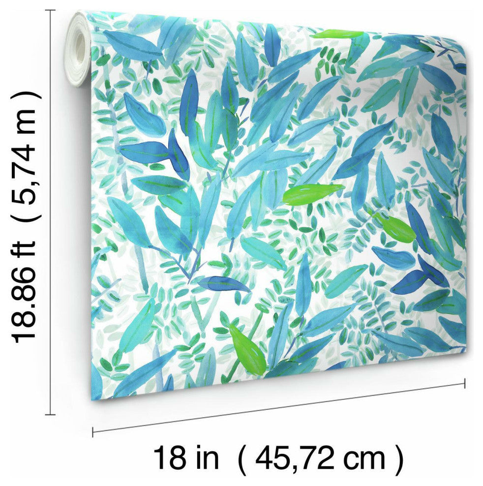 Watercolor Leaves Peel & Stick Wallpaper