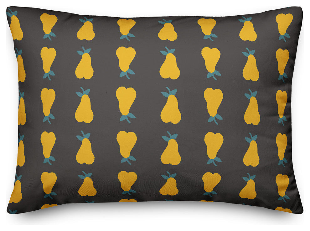 Pear Pattern in Yellow Throw Pillow