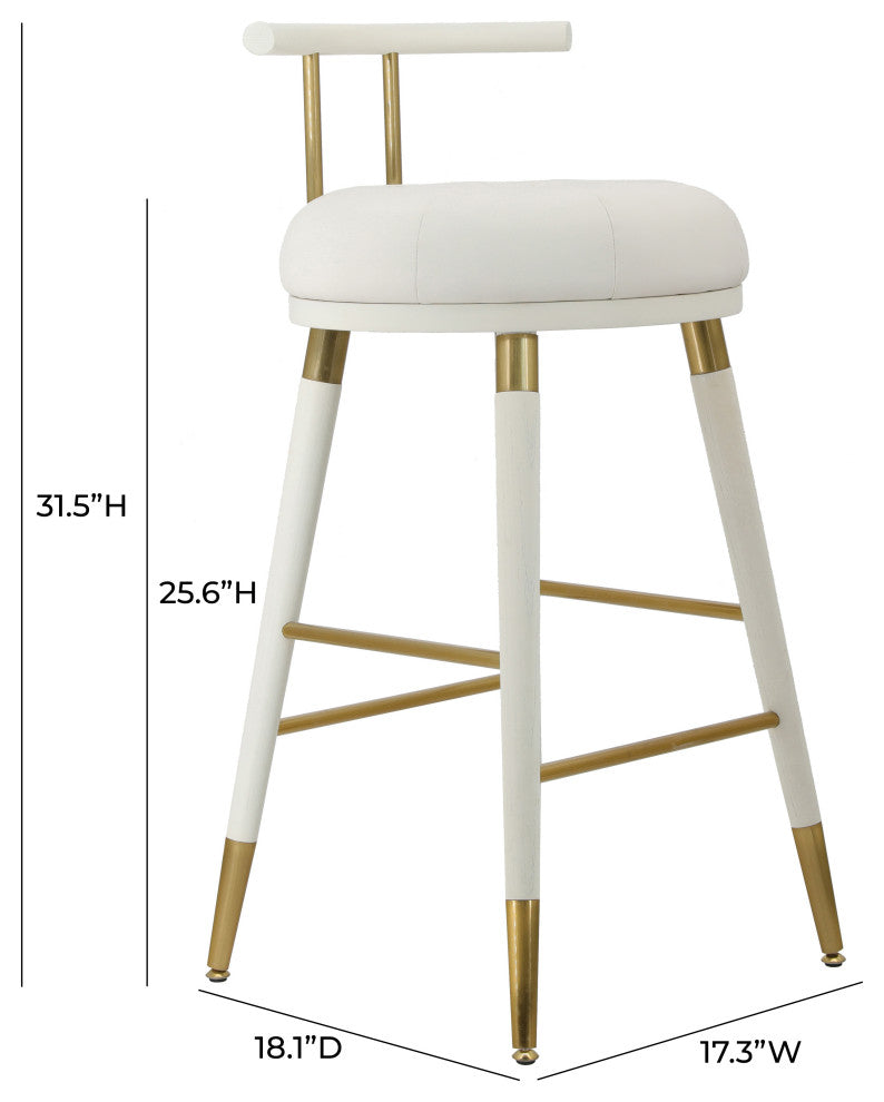 Juniper White Vegan Leather Counter Stool