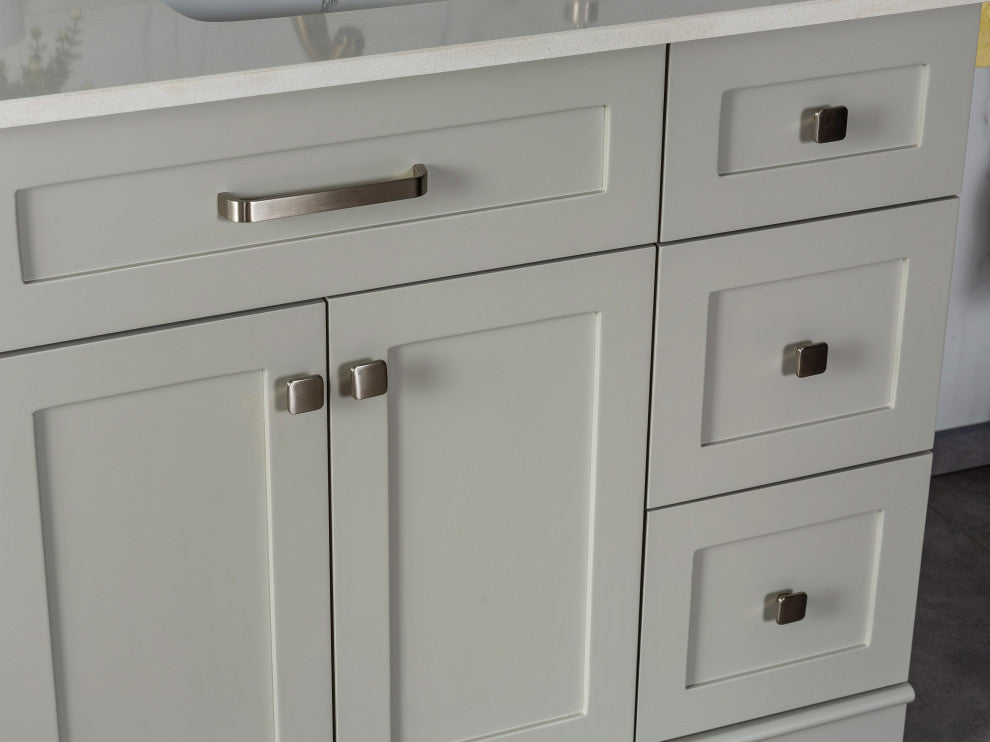 Livia Collection 36" Bathroom Vanity With Sink, Mirror, Countertop, Gray