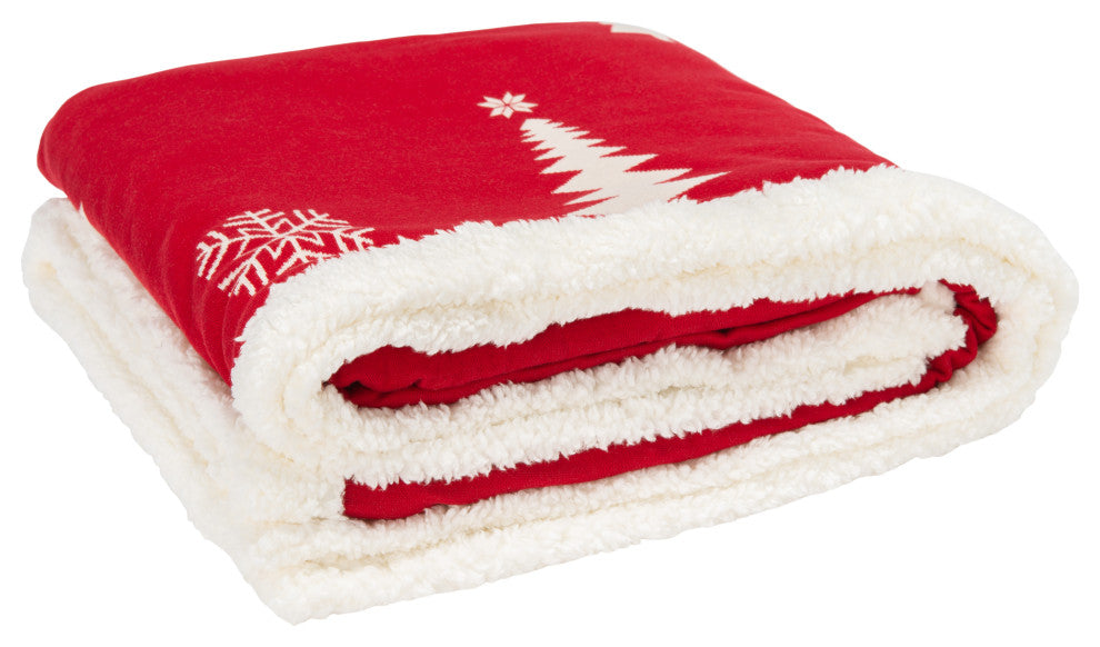 Safavieh Cedar Sherpa Throw, Red, 50"x60"