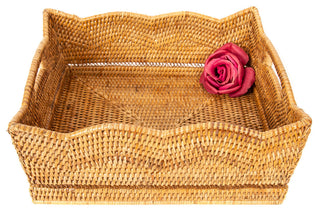 Artifacts Rattan™ Scallop Collection Shelf Basket, Honey Brown