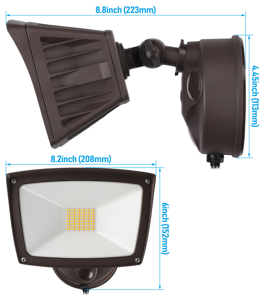 4 Pack LED 3CCT Security Spotlight Dusk to Dawn 3000K/4000K/5000K Selectable