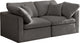Plush Velvet / Down Standard Comfort Modular Sofa, Gray, 2-Piece: 2 Corner Chair
