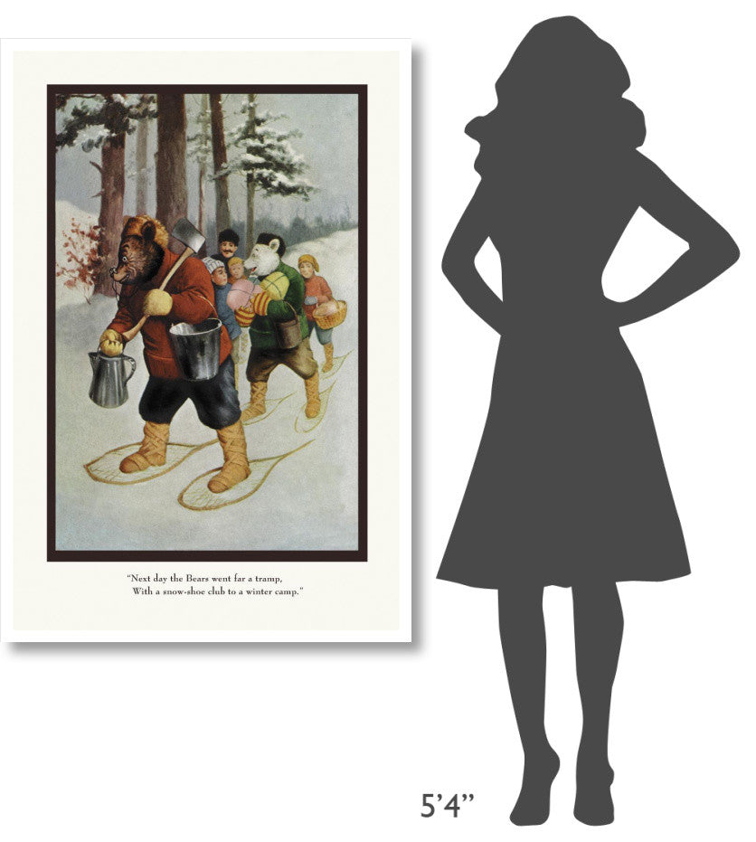 "Teddy Roosevelt's Bears: The Snow-Shoe Club" Print by R.K. Culver, 34"x50"
