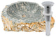 Novatto Natural Cobblestone Vessel Bathroom Sink with Drain, Chrome