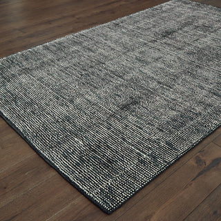 Liana Hand-Tufted Wool and Viscose Shaded Solid Charcoal/Black Rug, 5' x 8'