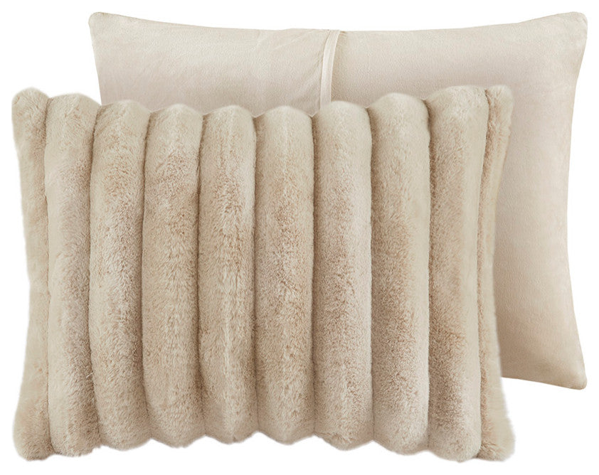 Madison Park Jasmine Ultrasoft Faux Fur Ribbed Comforter Set