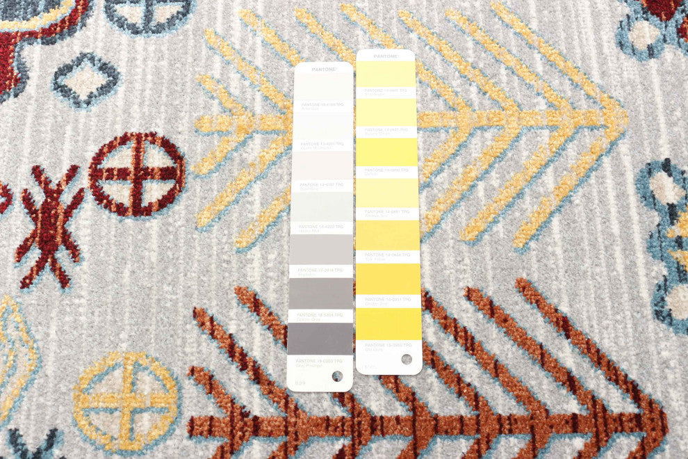 Aqua Gypsy Area Rug, Gray, 5'x7'