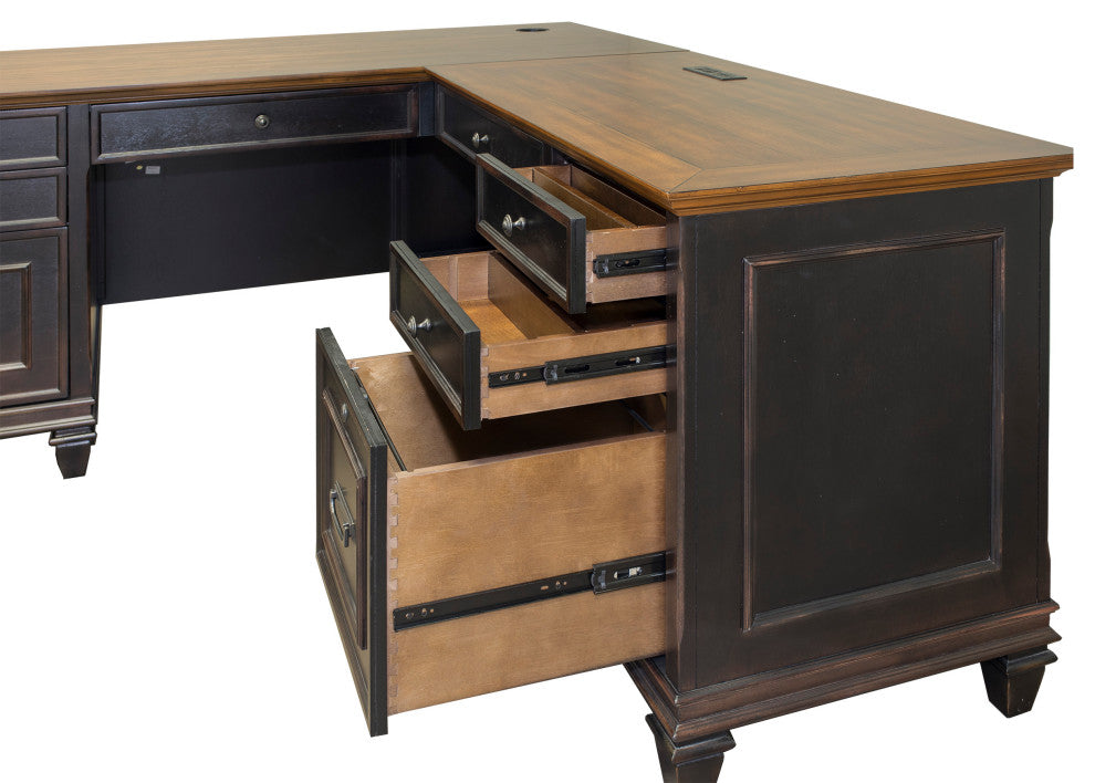Hartford Wood L-Desk and Return