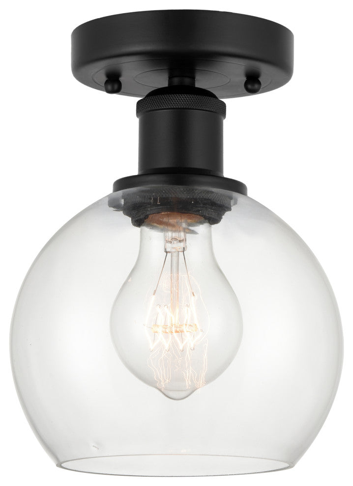 Innovations 616-1F-BK-G122-6 1 Light 6" Semi-Flush Mount, Matte Black