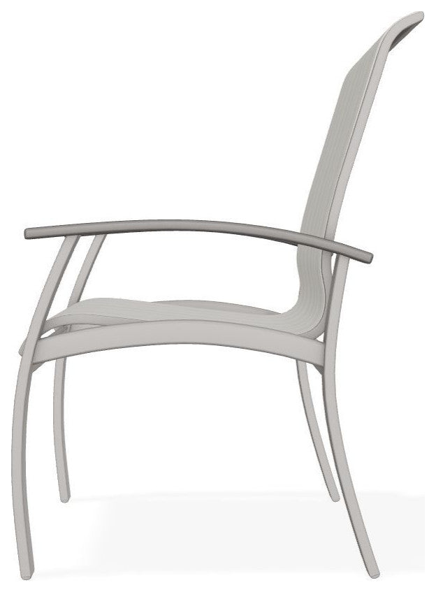 Belle Isle Sling Outdoor Dining Chair, Harbor/Warm Gray