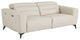 Arezzo Genuine Italian Leather Modern Sofa, Beige