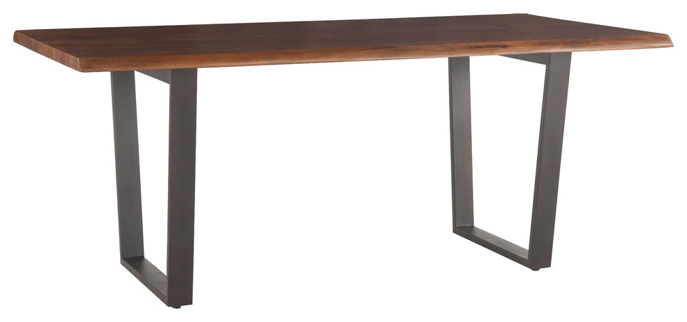 Belfrie 72-Inch Acacia Wood Dining Table in Dark Walnut Finish