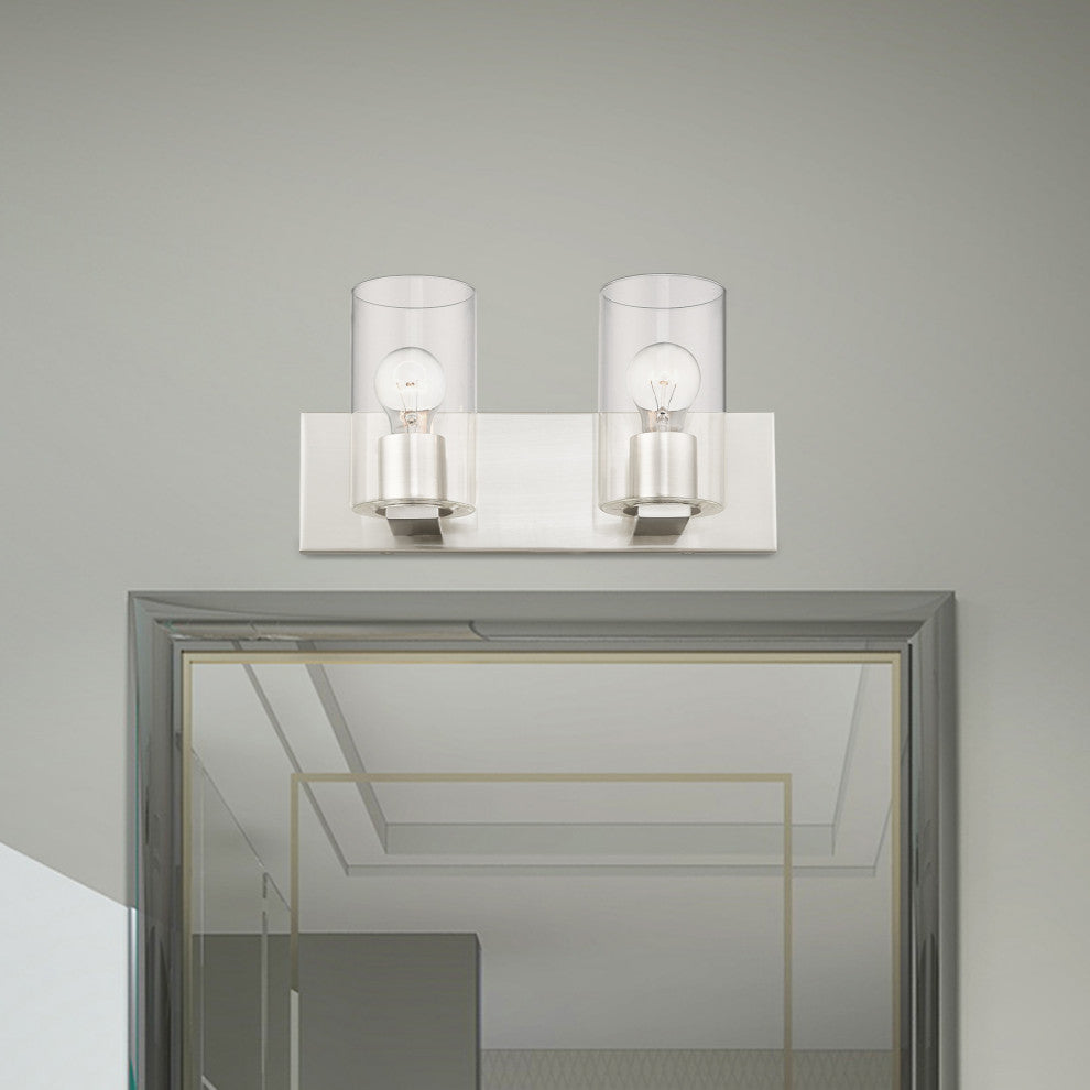 Livex Lighting Zurich 2 Light Brushed Nickel Vanity Sconce
