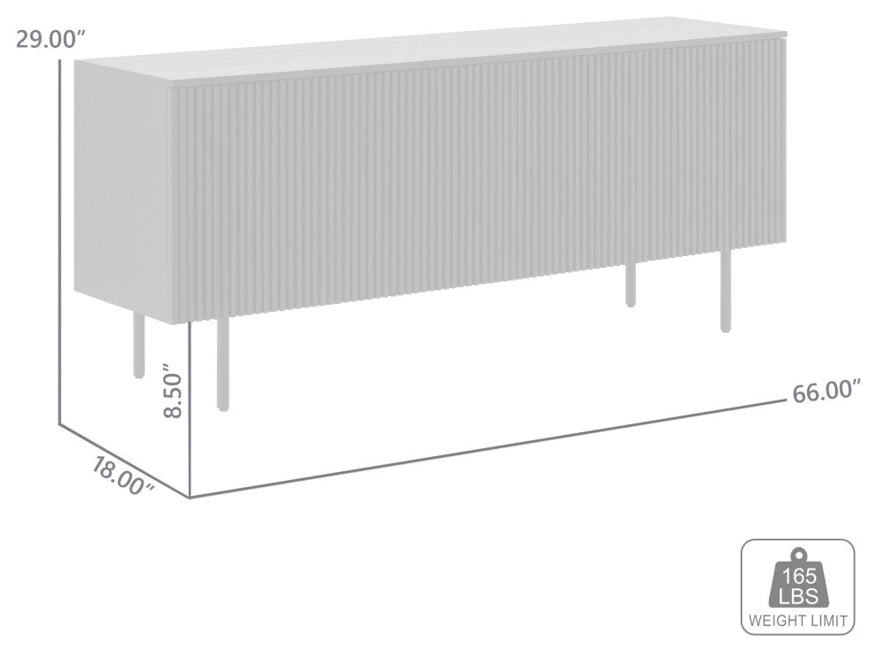 Pasadena 4 Door Wood Buffet Cabinet With Black Oak Finish