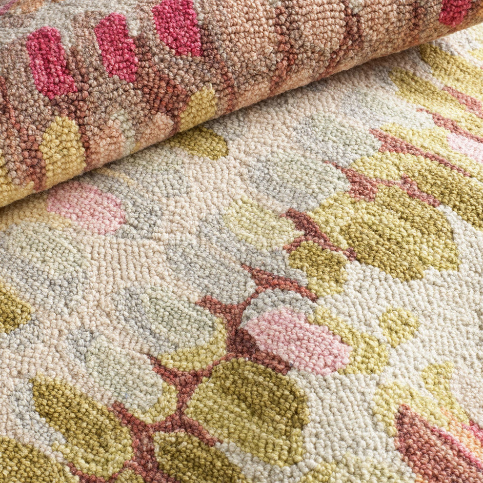 Dash & Albert Paint Chip Pastel Hand Hooked Wool Rug, Pink, Runner-2'6" x 8'