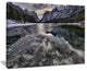 "Black Icy Mountain Lake With Snow" Landscape Wall Art, 40"x30"
