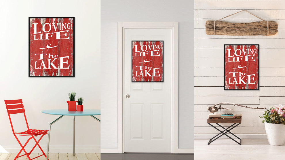 Loving Life The Lake Inspirational, Canvas, Picture Frame, 28"X37"