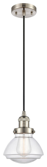 Olean 1-Light Mini Pendant, Brushed Satin Nickel, Clear