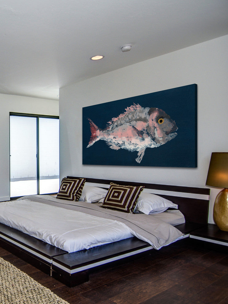 "Red Porgy" Painting Print on Wrapped Canvas, 60"x30"