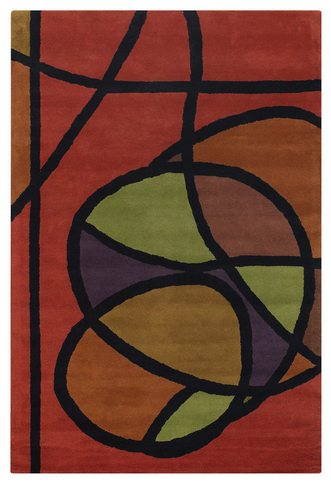 Bense Contemporary Area Rug, 7''9"x10''6" Rectangle
