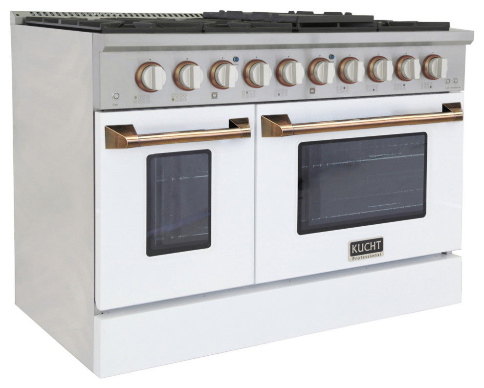 KUCHT Professional 48" 6.7 cu. ft. Range Cust, White Gold, Natural Gas