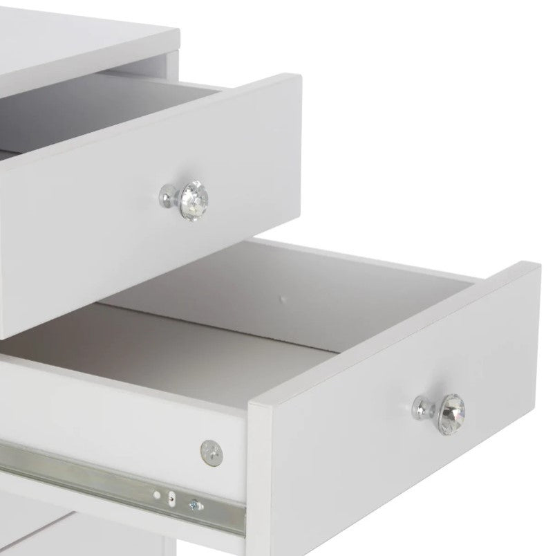SlayStation 9 Drawer Makeup Vanity Storage Unit, Bright White
