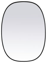 Metal Frame Oval Mirror 30X40 Inch, Black