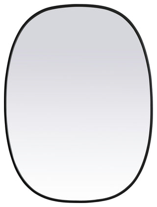 Metal Frame Oval Mirror 30X40 Inch, Black